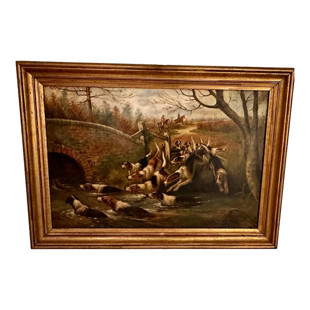 Original Painting of Hunt Scene by Listed Artist Arthur Alfred Davis For Sale
