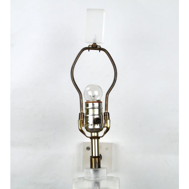 Lucite & Brass Wall Sconce For Sale - Image 9 of 12