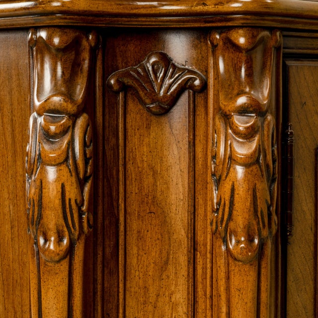 Vintage French Provincial Walnut Credenza Buffet Sideboard Carved Rococo 79" For Sale - Image 17 of 18