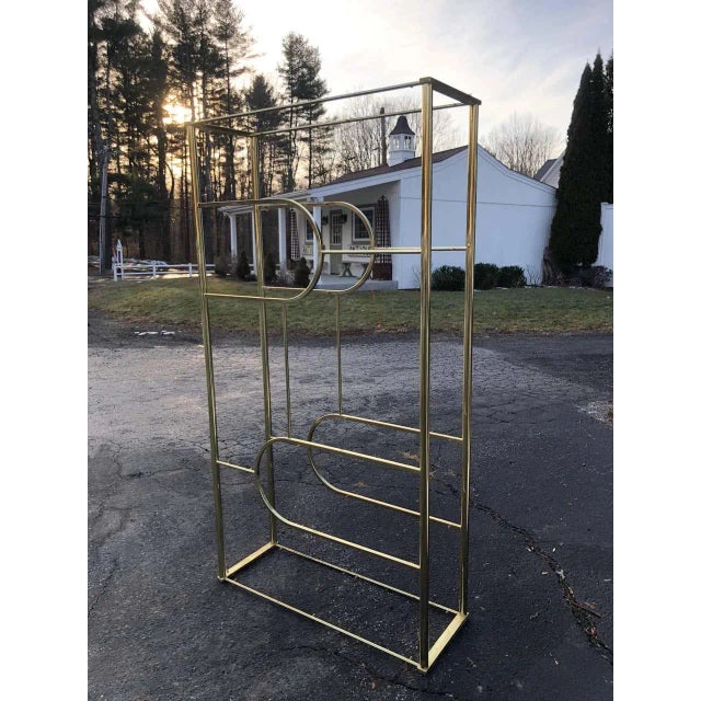 1980s Design Institute of America Brass Etagere For Sale - Image 5 of 11
