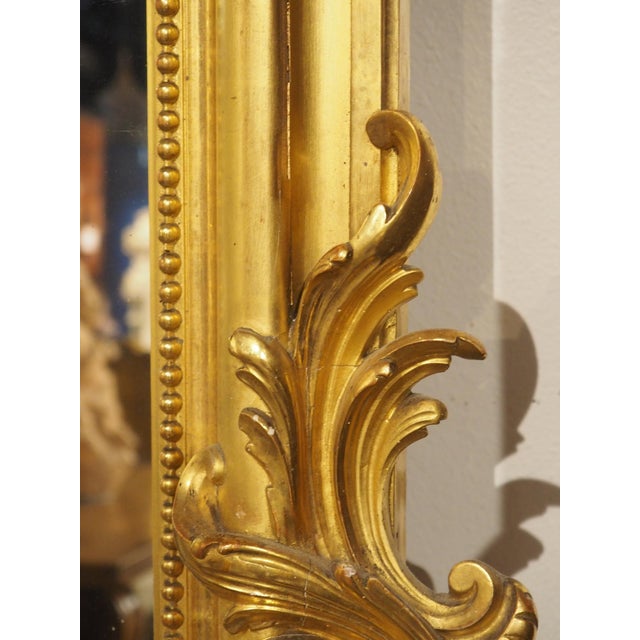 A Grand Antique French Napoleon III Gold Leafed Mirror, Circa 1860 For Sale - Image 9 of 18