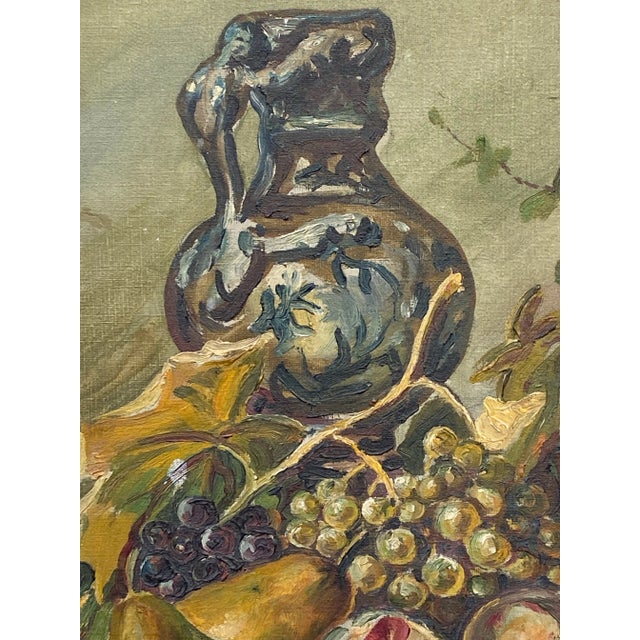 1927 Dutch Oil on Canvas Still Life Study “Fruit With Urn” Signed B. Jopps For Sale In Washington DC - Image 6 of 12