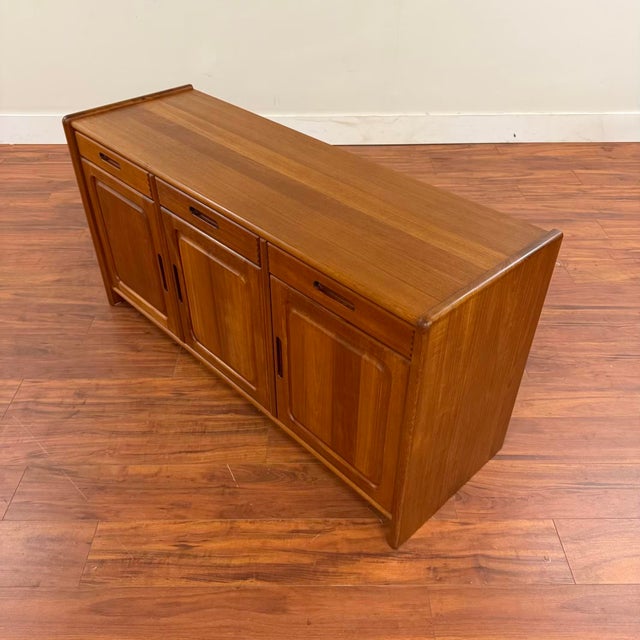 Mid-Century Modern Danish Teak Vintage Plinth Base Sideboard For Sale - Image 3 of 13