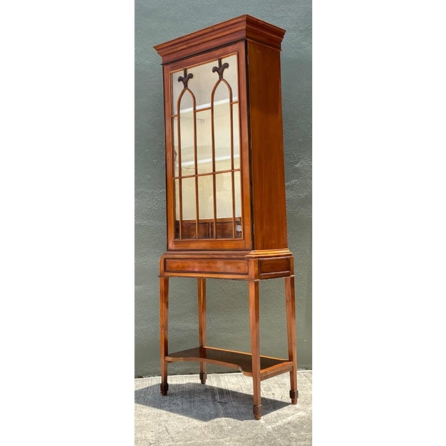 Vintage Mahogany Glass Display Cabinet For Sale - Image 4 of 16