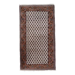 1970s Handmade Vintage Indian Seraband Rug 2.3' X 4.6' For Sale