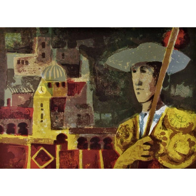 Featured is a color lithograph by Alvar titled "Cinq Heure Du Soir." Created in 1966 and inscribed "Epreuve d'Artiste" in...