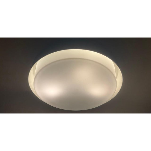 Mid-Century Opal Glass Flush Mount Lamp with Glass by Glashütte Limburg, 1960s For Sale - Image 10 of 13