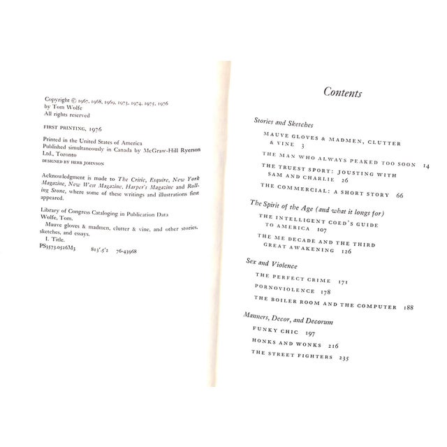 "Mauve Gloves & Madmen, Clutter & Vine" 1976 Wolfe, Tom For Sale In New York - Image 6 of 9