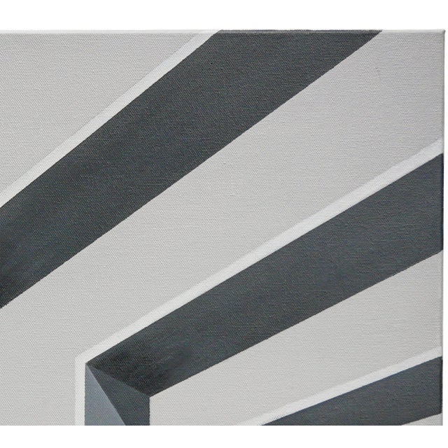 Scott Woodard "Silent but Deadly" Gray Toned Abstract Surrealist Architectural Painting, 2018 For Sale In Houston - Image 6 of 11