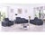 Navy Blue Casa Milano Favo Navy Blue 3-Piece Leather Match Living Room Set For Sale - Image 8 of 8