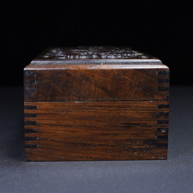 Vintage Rosewood Carved Dragon Treasure Box / Keepsake Box For Sale - Image 9 of 10