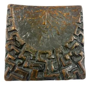 Brutalist Bronze Push and Pull Alpana Door Handle, 1970s