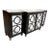 Worlds Away Ava Black Lacquer Mirror Buffet, Set of Three For Sale