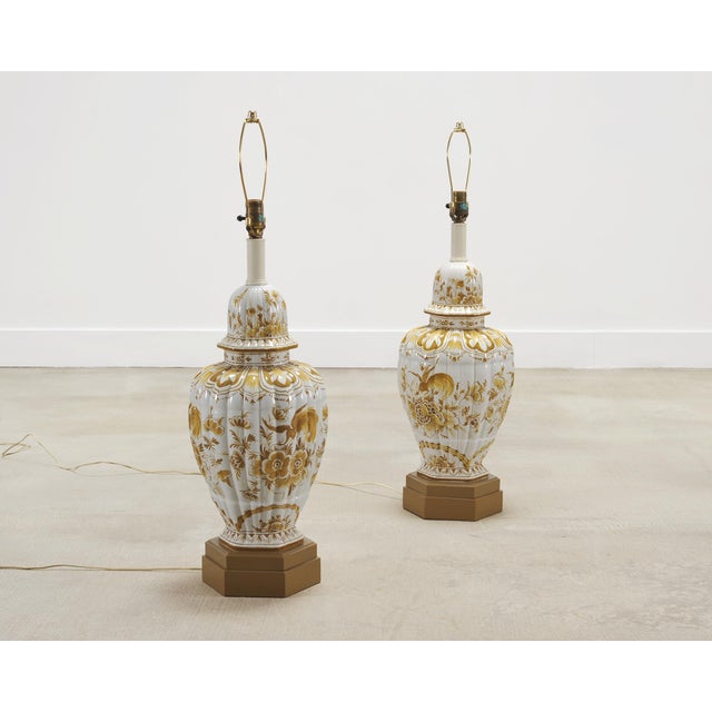 Wood Pair of Wilshire House Porcelain Ginger Jar Table Lamps (No Shades Included) For Sale - Image 7 of 18