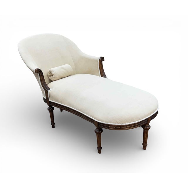 Antique French Louis XVI Chaise Lounge For Sale - Image 4 of 17