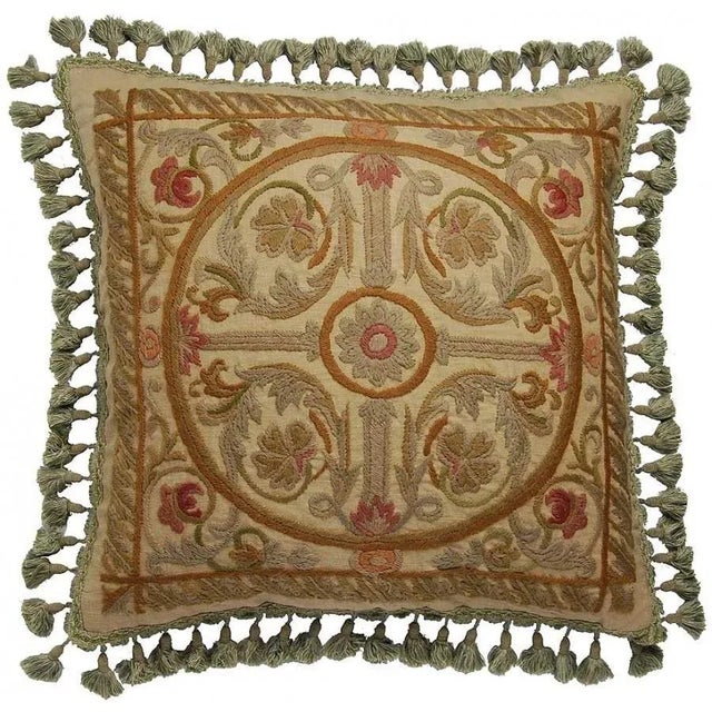 Traditional Traditional -Style Embroidered Throw Pillow For Sale - Image 3 of 3