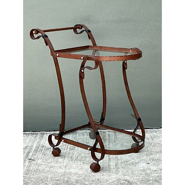Vintage Glass and Metal Bar Cart For Sale - Image 12 of 12