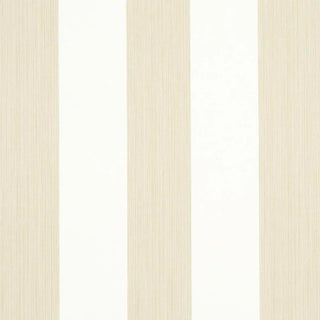 Schumacher Edwin Stripe Wide Wallpaper in Straw For Sale
