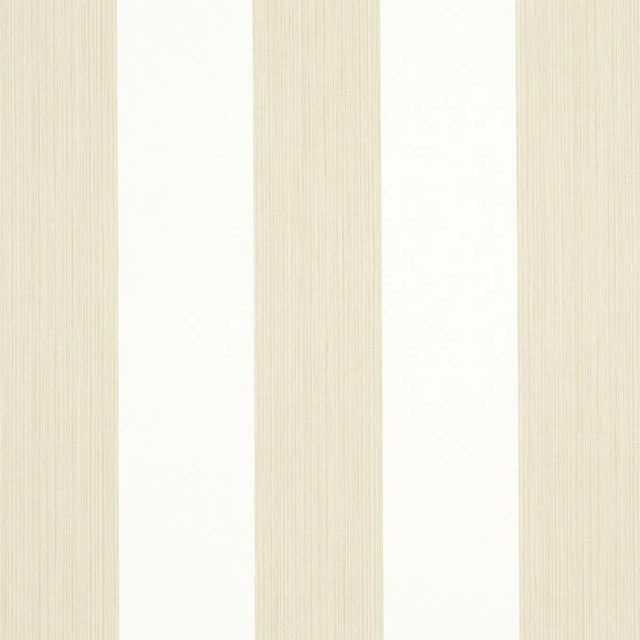 Schumacher Edwin Stripe Wide Wallpaper in Straw For Sale