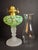 1990s Vintage-Style Green Floral Glass Table Lamp With Frosted Female Head Pedestal Base For Sale - Image 5 of 13