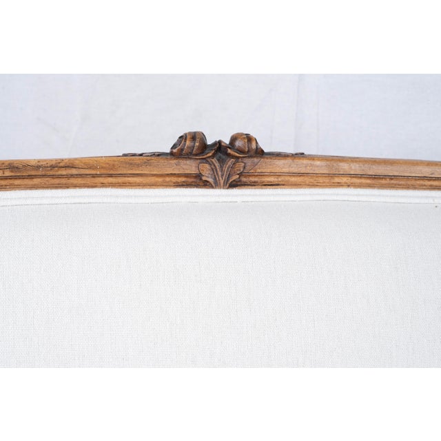 Wood Antique French Upholstered Settee For Sale - Image 7 of 9