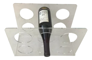 Modern Lucite Acrylic 6 Bottle Wine Rack