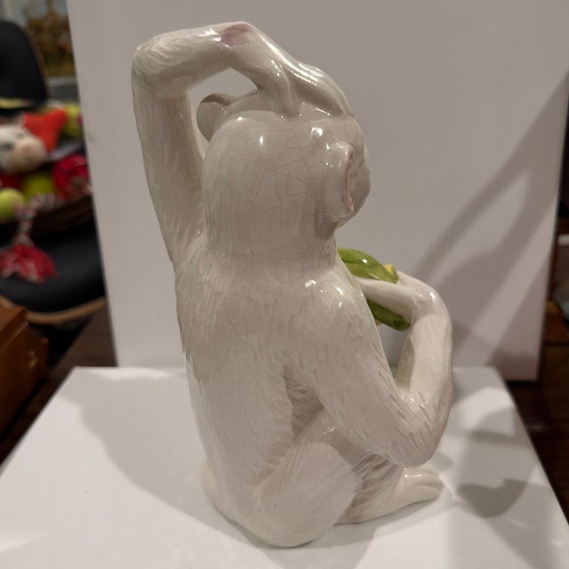 1960s Glazed Ceramic Italian Monkey Figurine Mid Century Modern Sculpture Italy For Sale In Houston - Image 6 of 8