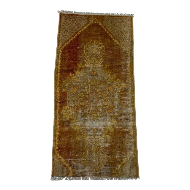 Small Vintage Door Mat Rug For Sale