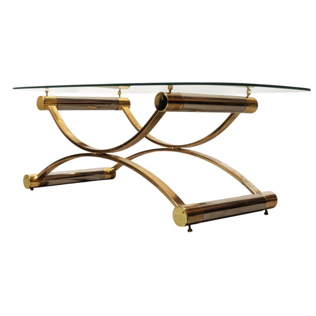 A Stunning Italian Vintage MCM Coffee Table Blends M-C Structural Innovation With Hollywood Regency Glamour. For Sale - Image 10 of 11
