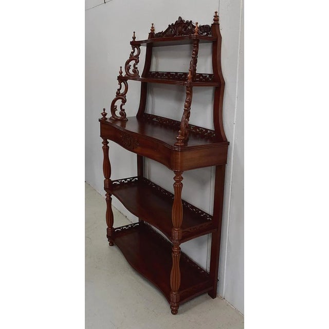 Napoleon III Mahogany Serving Shelving Console, 1850s For Sale - Image 3 of 18