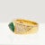 Metal 18k Yellow Gold Emerald and Diamond Ring, Size 6.25 For Sale - Image 7 of 14