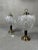 Beautiful set of table lamps. Italian design. Large 'frozen leaves' cones. Dimensions of 1 sheet: 20 x 20cm. 4 pendants...