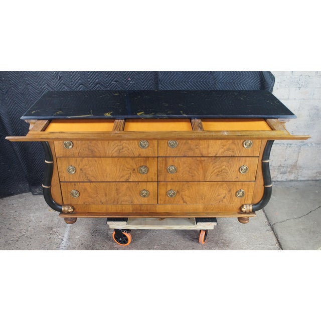 Late 20th Century Late 20th Century French Empire Biedermeier Oak Double Dresser Commode Console Chest Hidden Drawer For Sale - Image 5 of 15