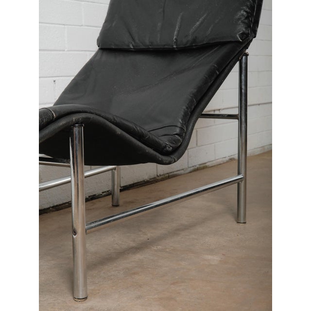 1980s Vintage 1980s Tord Björklund Leather & Chrome Lounger for Ikea For Sale - Image 5 of 5