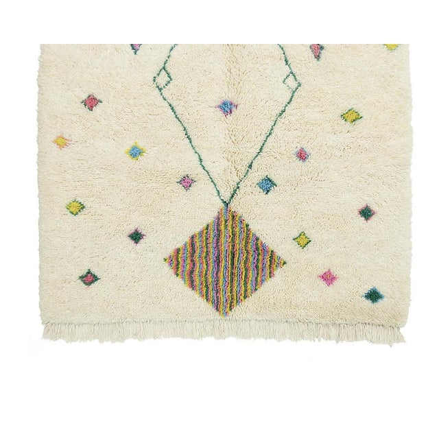 Textile Multi-Color Hand-Knotted Moroccan Wool Rug | 8'2" X 5'8" | One of a Kind For Sale - Image 7 of 9