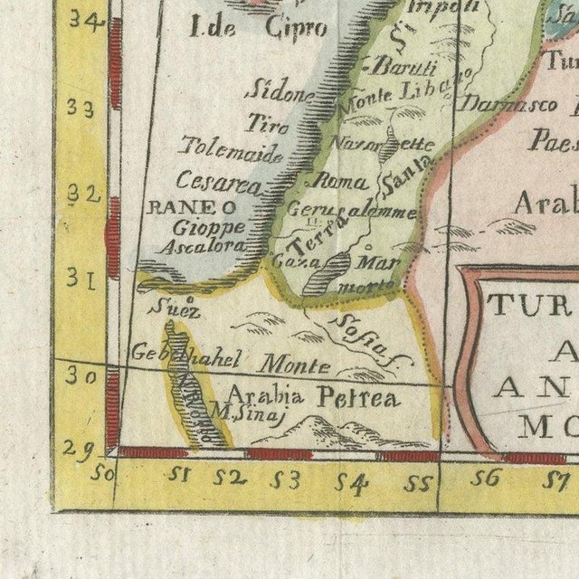 Antique Italian Map of Turkey in Asia by Buffier, 1780s For Sale - Image 6 of 12