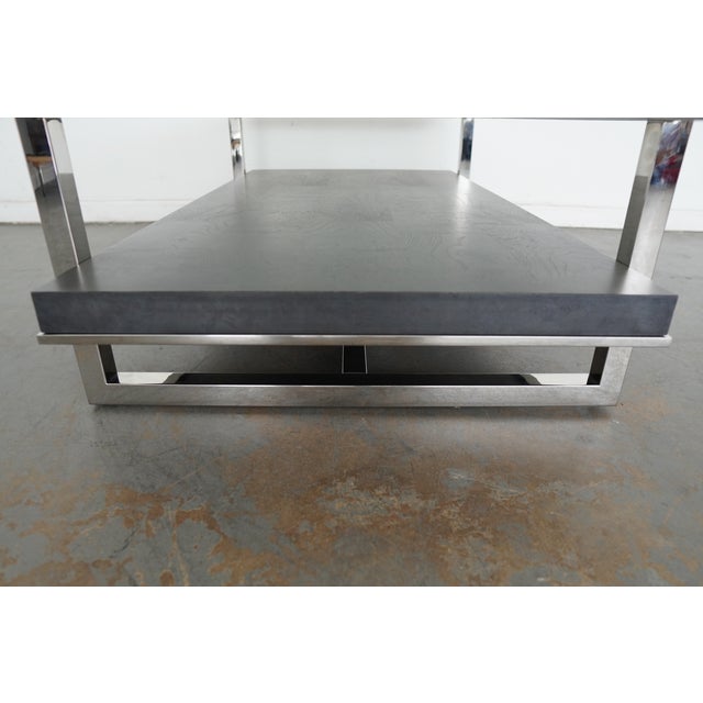 Vintage Chrome & Glass Coffee Table For Sale - Image 9 of 11