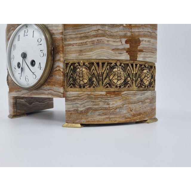 Art Deco Bronze Clack Garniture Set by Suzanne Bizard, 1920s, Set of 3 For Sale - Image 4 of 18