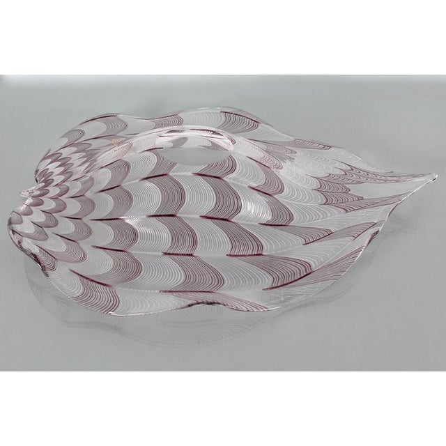 Mid-Century Modern Leaf-Shaped Bowl in Blown Murano Glass by L. Zanetti, 1970s For Sale - Image 10 of 12
