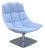 Mid-Century Knoll Jehs+Laub Swivel Lounge Chair in Blue and White Fabric, 2022 For Sale