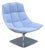 Modern Contemporary Knoll Jehs+Laub Swivel Lounge Chair in Blue and White Fabric For Sale