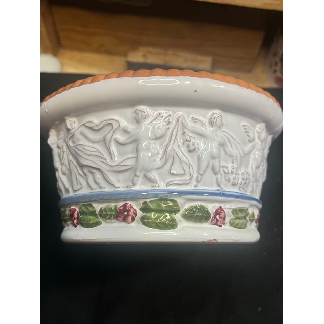 Vintage Italian Terrecotte Lotti Ceramic Cherub Planter Bowl For Sale - Image 10 of 12