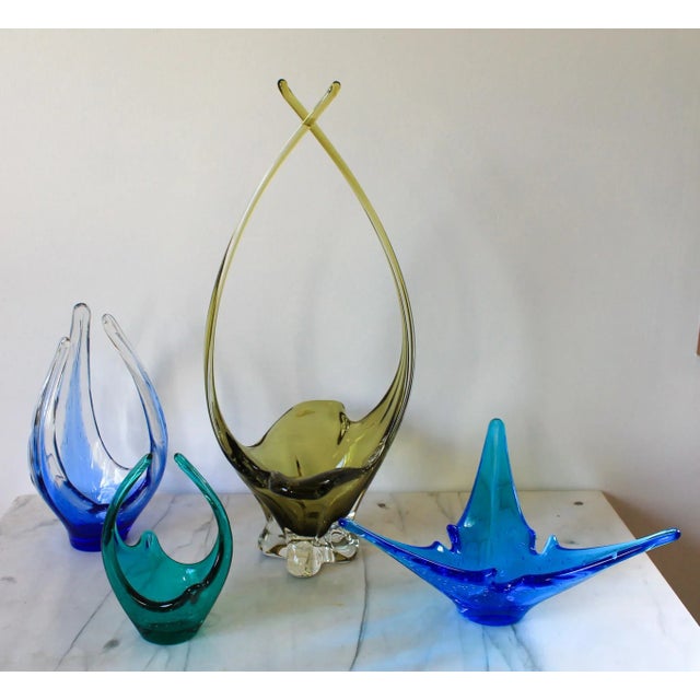 Mid-Century Modern Blue Mid-Century Art Glass For Sale - Image 3 of 6
