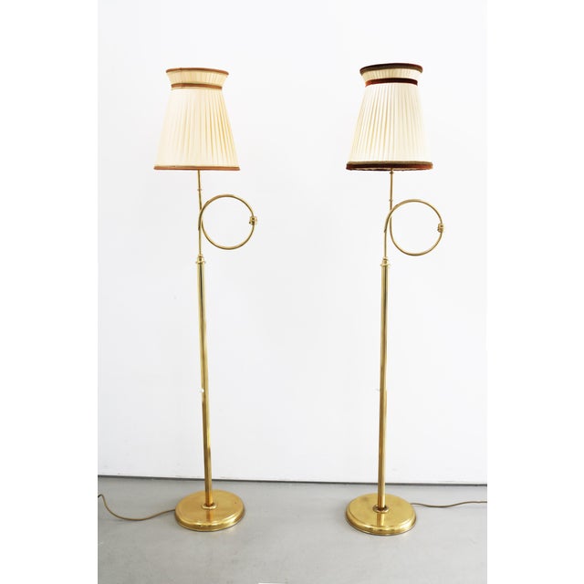 Mid-Century Swedish Brass Floor Lamp in the style of Josef Frank, 1960s For Sale - Image 11 of 12
