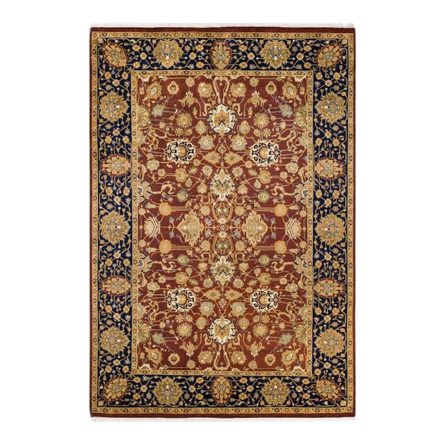 Vintage Moroccan Hand Knotted Wool Area Rug, Burgundy - 6'2" X 8'10" For Sale - Image 9 of 9