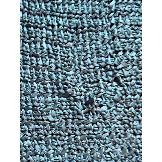 Anne Gish Ann Gish 100% Rare Silk Legacy Collection Charmeuse Silk Ribbon Knit Throw in the Vibrant Azule For Sale - Image 4 of 8