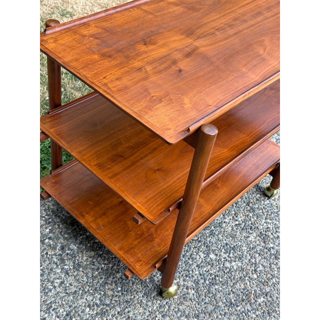 1970s Mid-Century Modern Teak Extendable Bar Cart by Poul Hundevad For Sale - Image 5 of 10