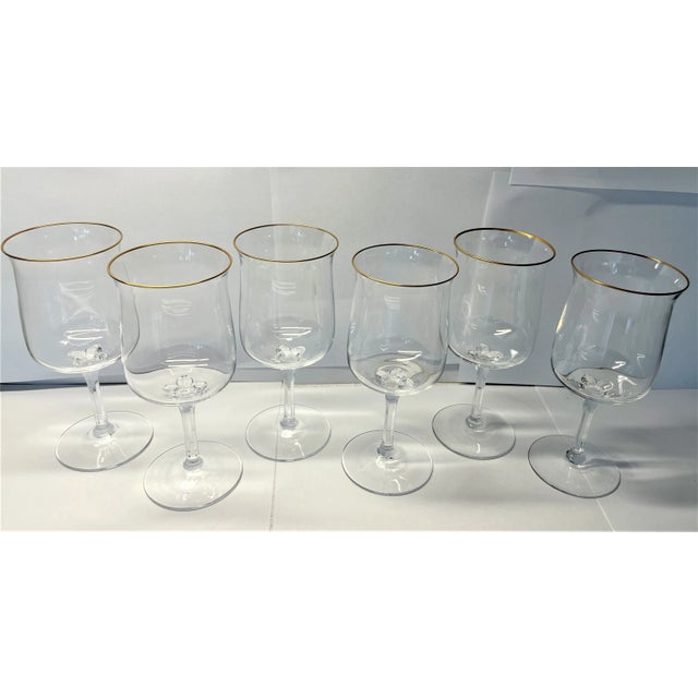 1970s Lenox "Intrigue" Mid-Century Handblown Crystal Water or Red Wine Goblets- Set of 6 For Sale - Image 11 of 11