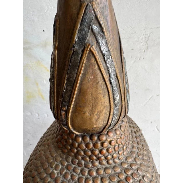 Large Seated Buddha Sculpture in Carved Base Gilded Wood For Sale - Image 18 of 18