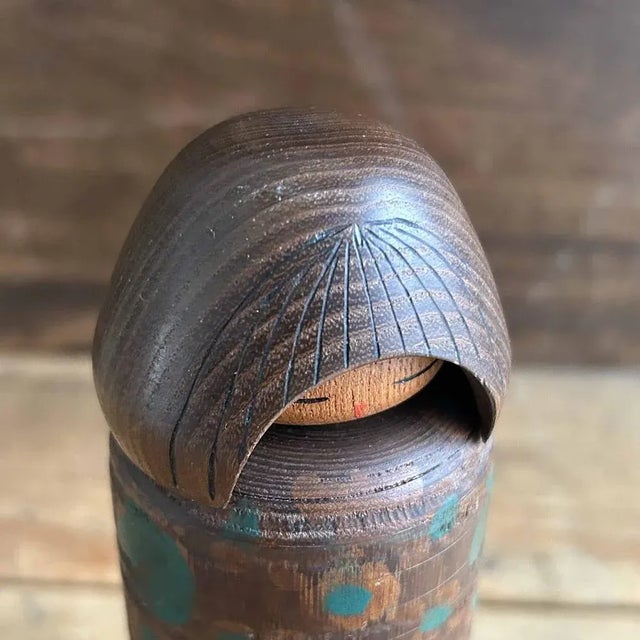 Mid-Century Modern Vintage Kokeshi Doll by Miyajima Muhitsu, Japan For Sale - Image 3 of 11